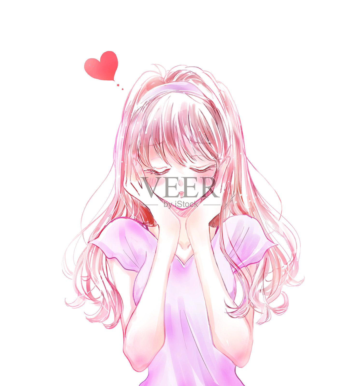 一位恋爱中的女性插图插画图片素材