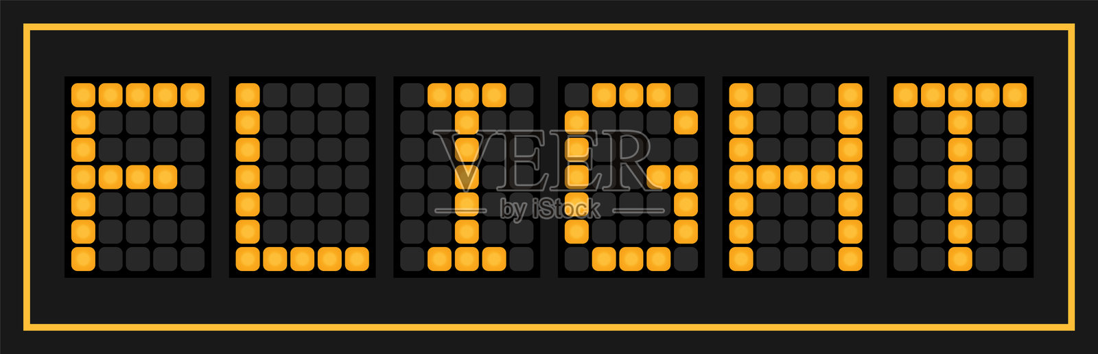 黑色背景上的橙色LED横幅，字样为“飞行”插画图片素材