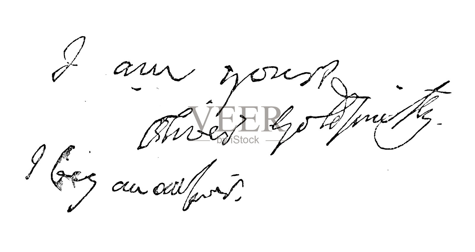 奥利弗·戈德史密斯的激动手迹插画图片素材