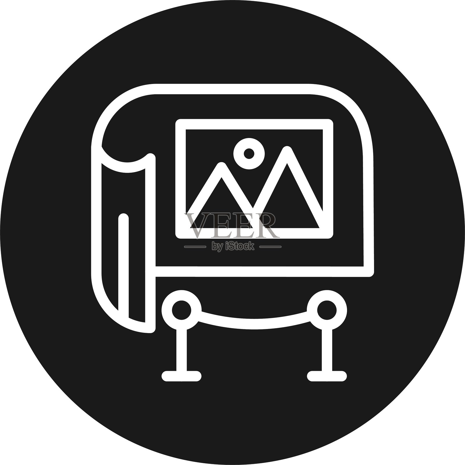 虚拟博物馆之旅：倒置的线圈插画图片素材