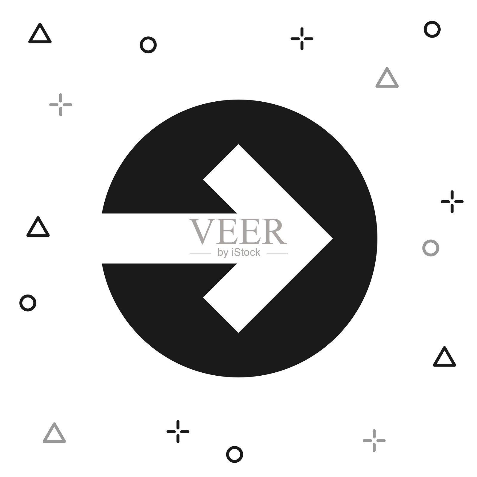 右箭头。白色背景图标插画图片素材