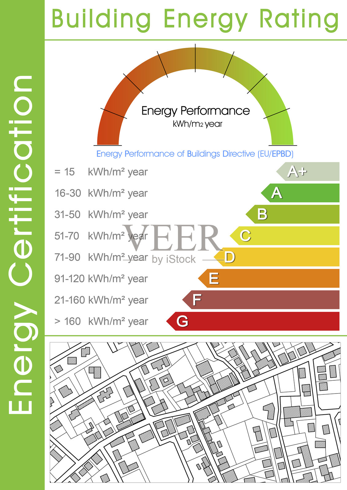 EPBD - 新建筑能源性能指令2024 - 是欧盟旨在促进建筑和建筑行业能源性能改善的法律。插画图片素材