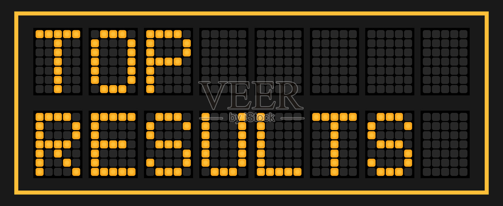 黑色背景上的橙色LED横幅，显示“最佳结果”字样插画图片素材