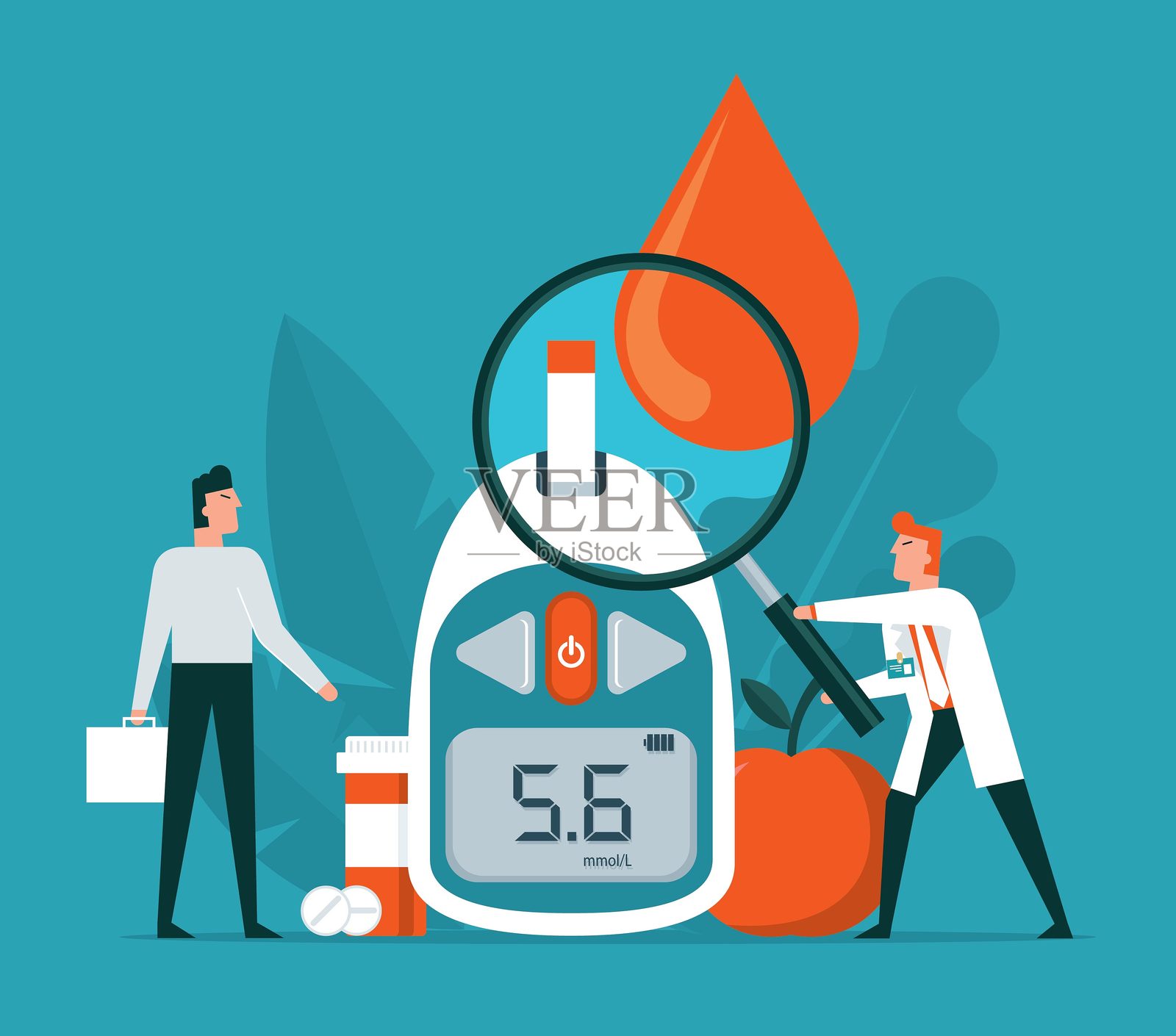 血糖测试插画图片素材