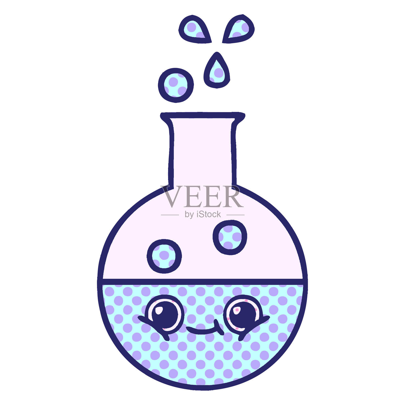 明亮霓虹色的试管漫画风格卡通图像插画图片素材