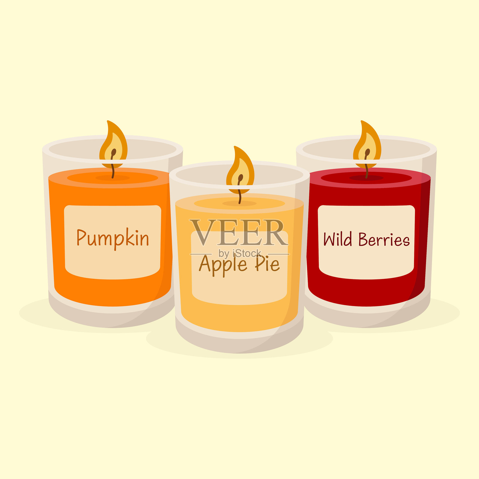 蜡烛套装。插画图片素材