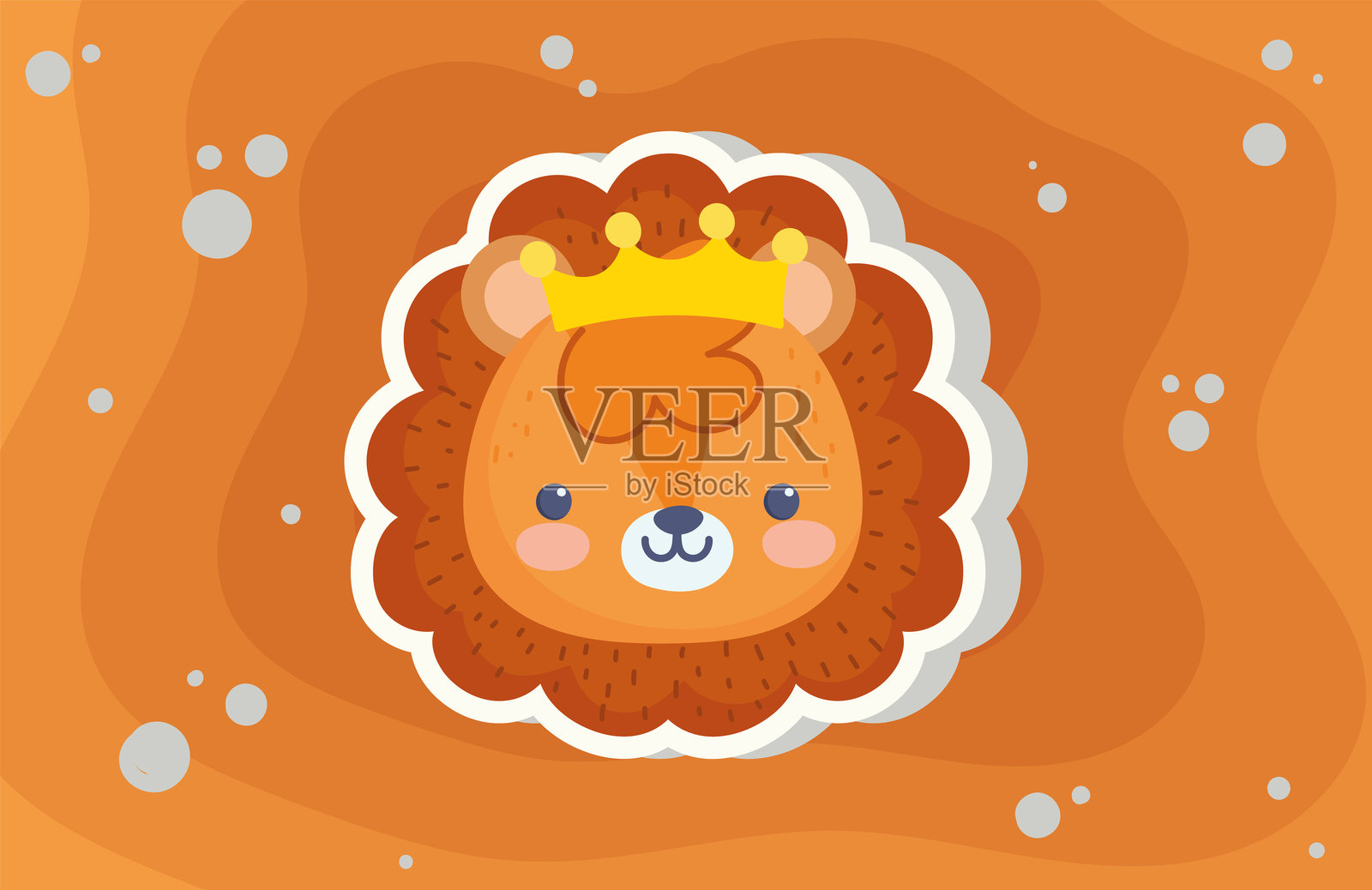 可爱狮子头插画图片素材