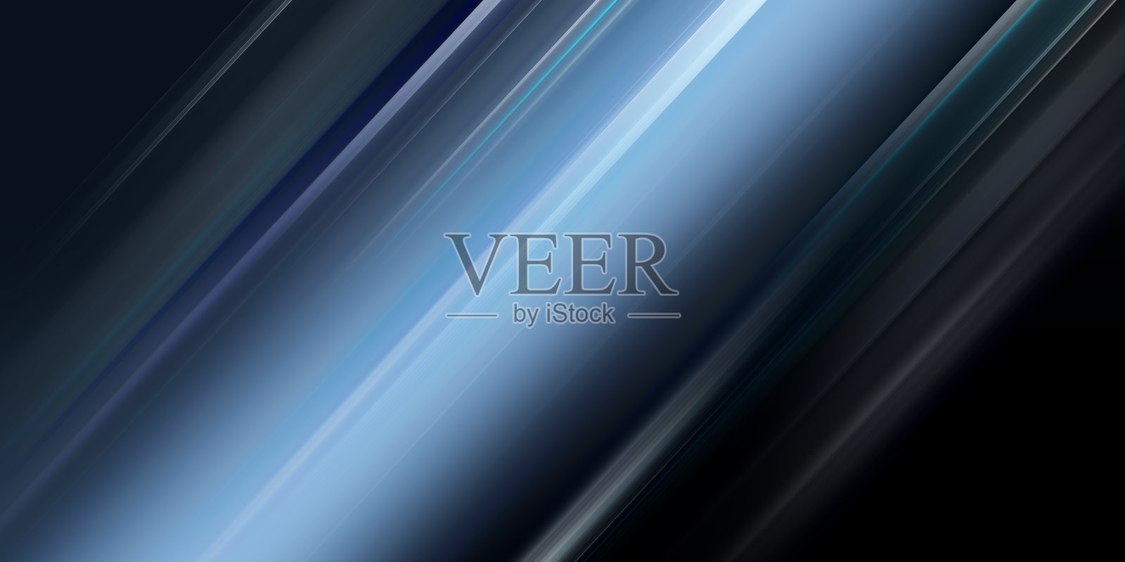 对角线银色和蓝色线条，平滑的渐变和闪亮的完成照片摄影图片