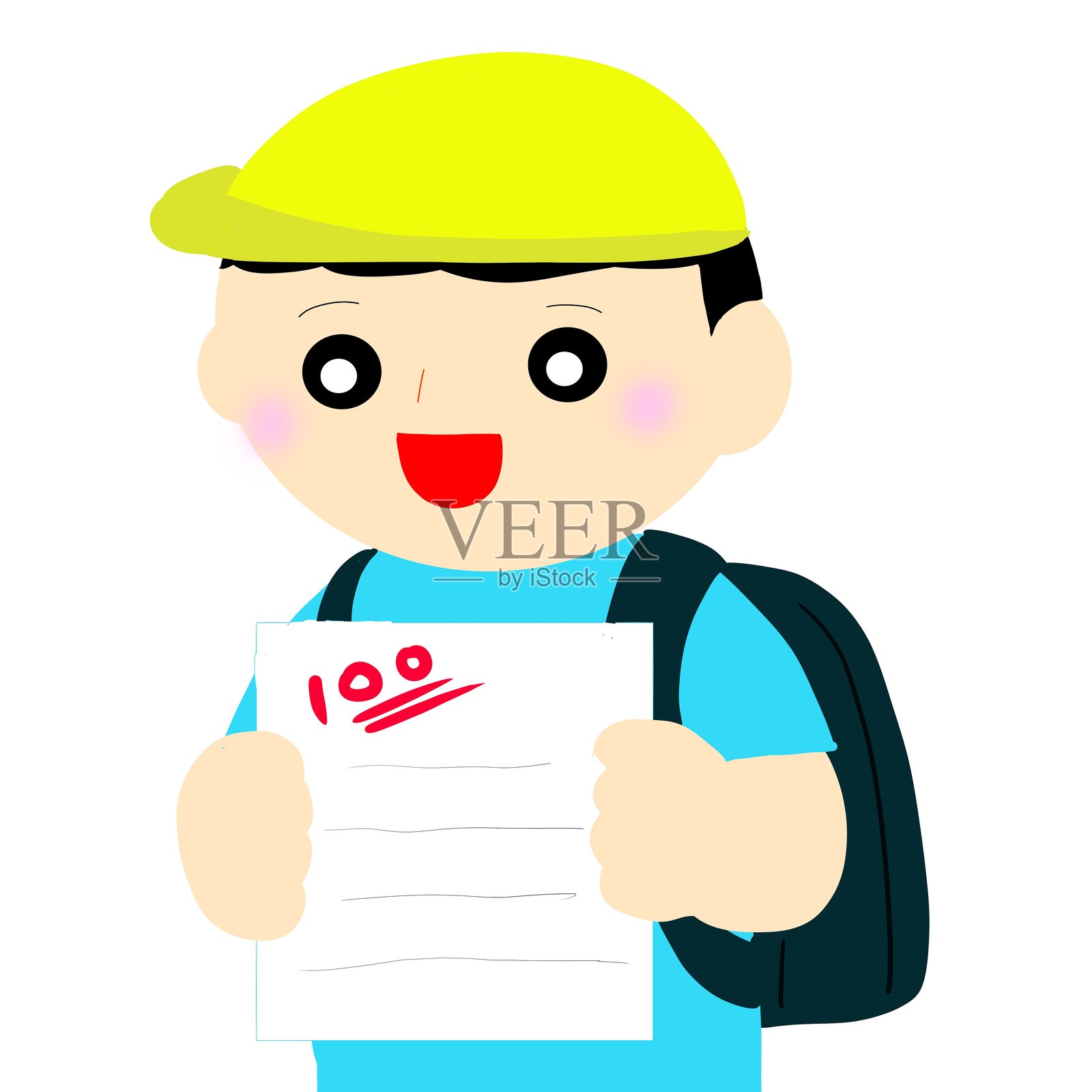 小学生带着考试回家插画图片素材