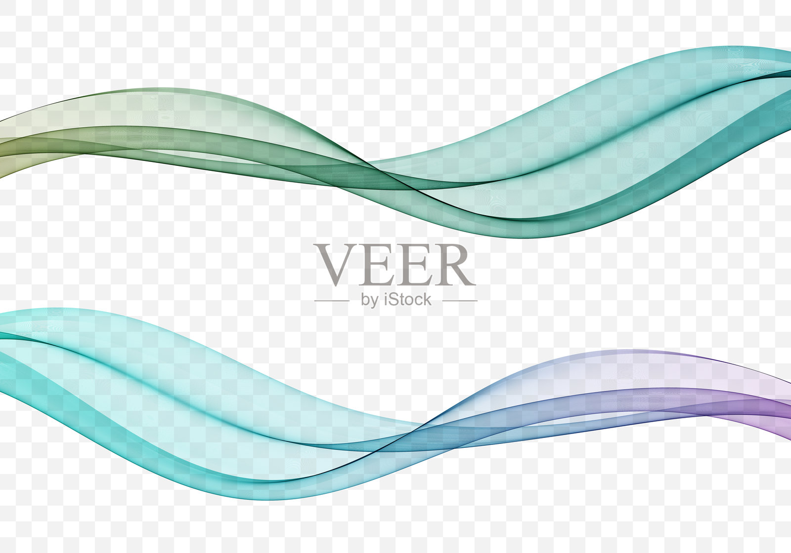 透明背景上的抽象波浪线插画图片素材