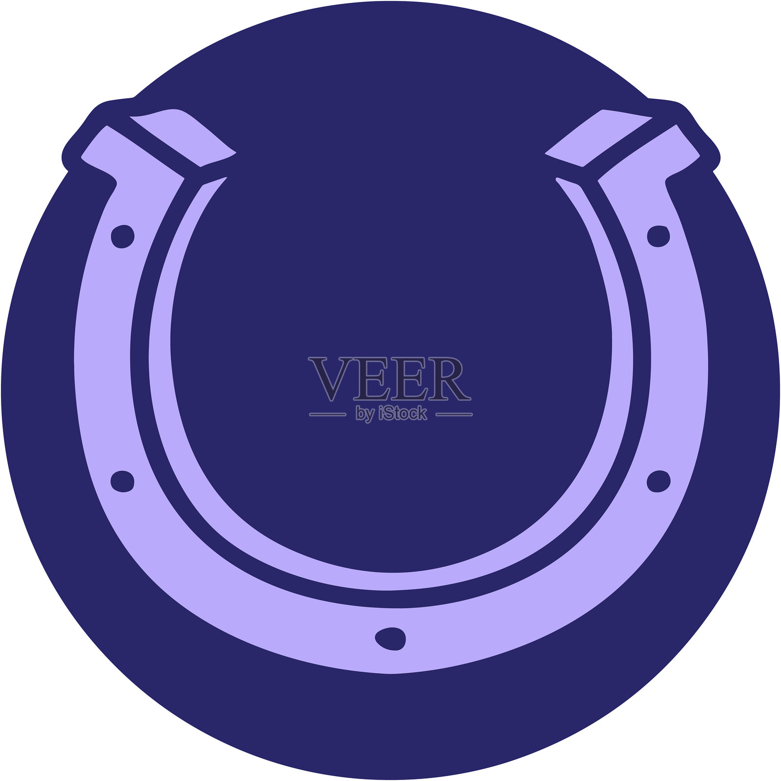 明亮霓虹色的幸运马蹄铁设计插画图片素材