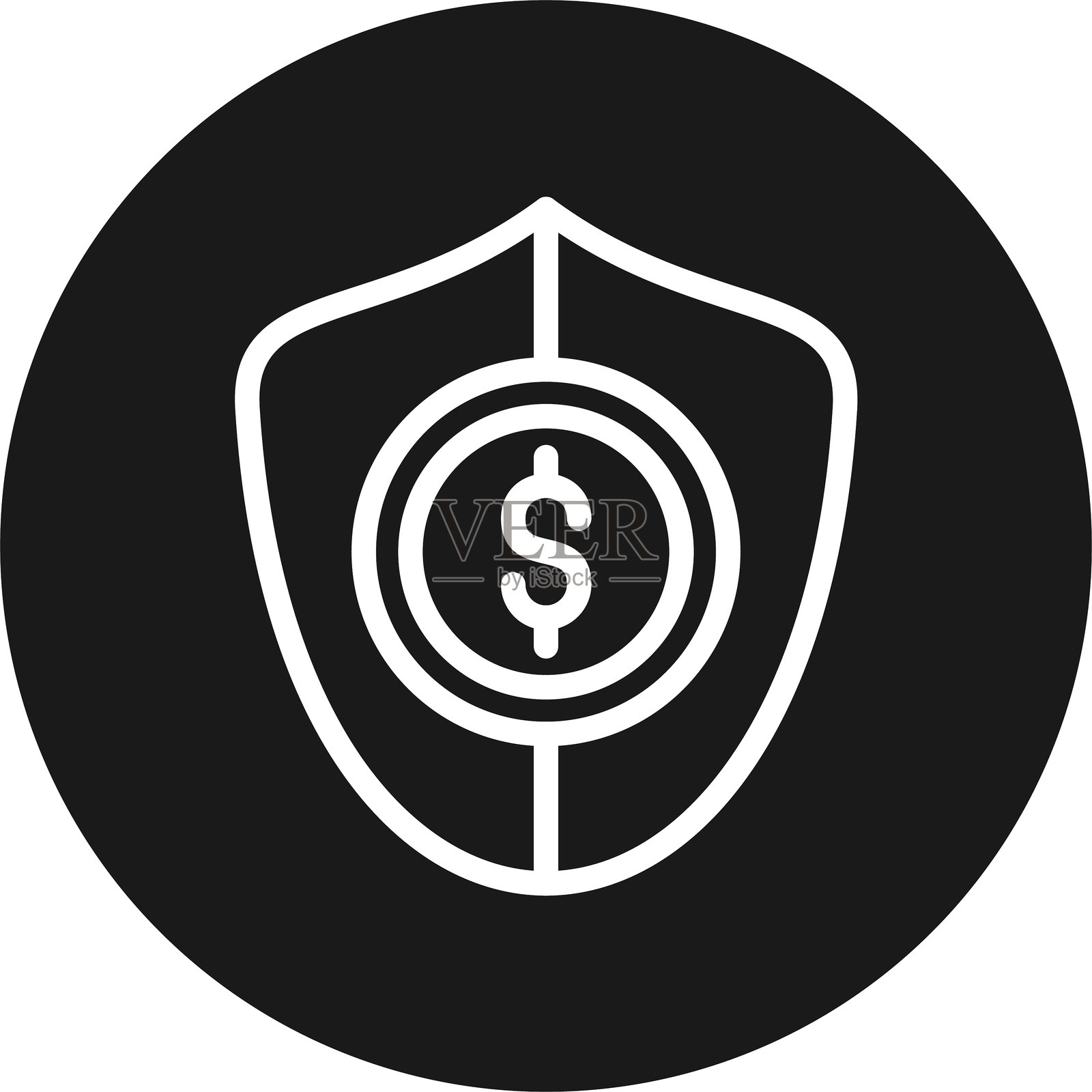 金融安全线圆形倒置插画图片素材