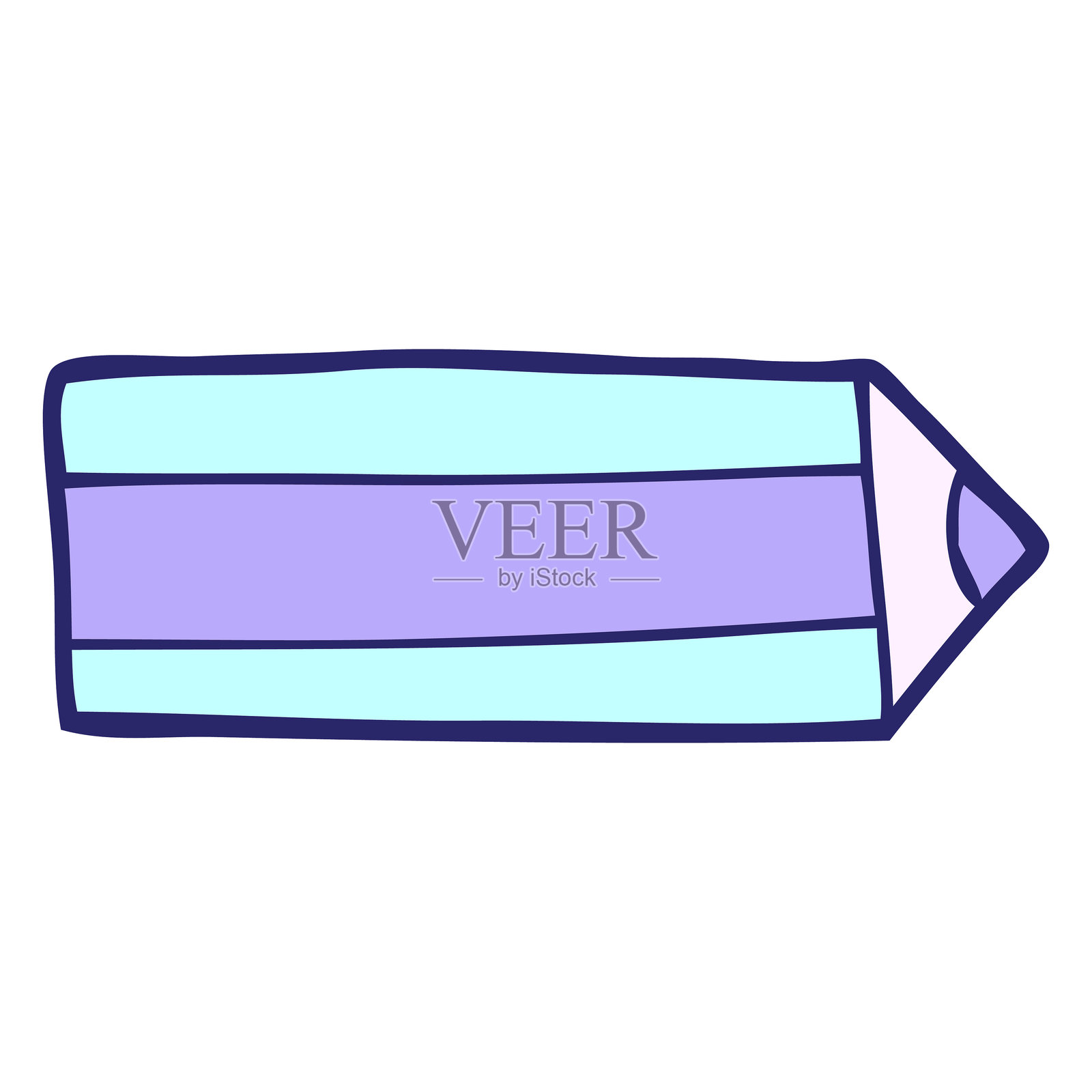 彩色铅笔的卡通涂鸦，鲜艳的霓虹色插画图片素材