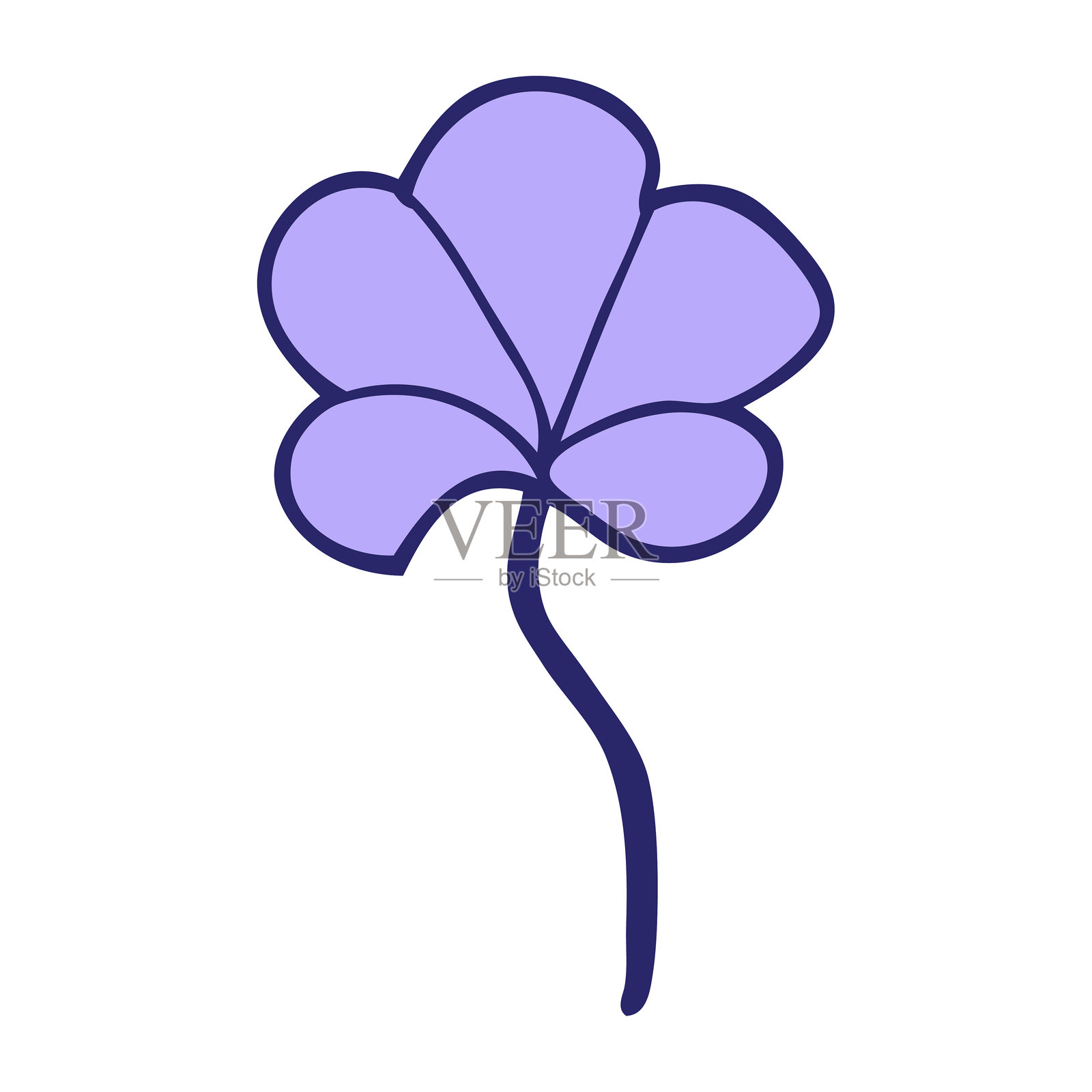 明亮霓虹色的卡通涂鸦叶子插画图片素材