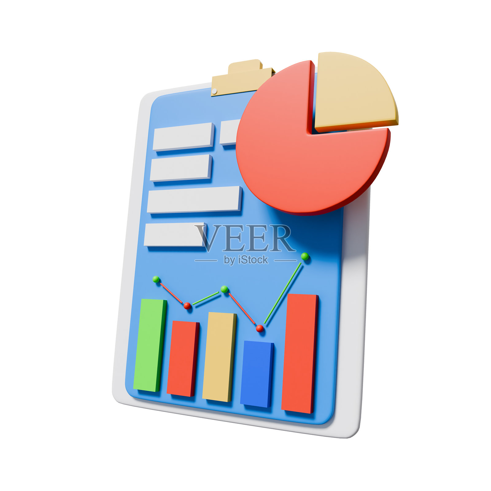商业分析的3D图表和饼图插图照片摄影图片