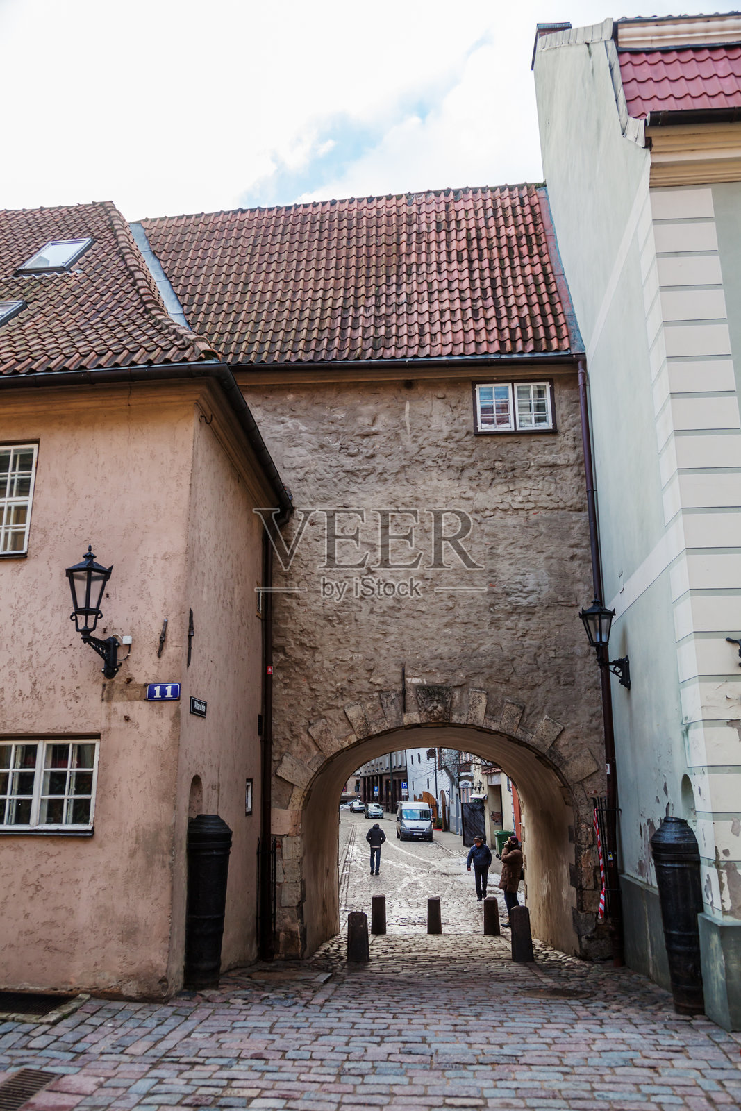 里加老城的瑞典门照片摄影图片