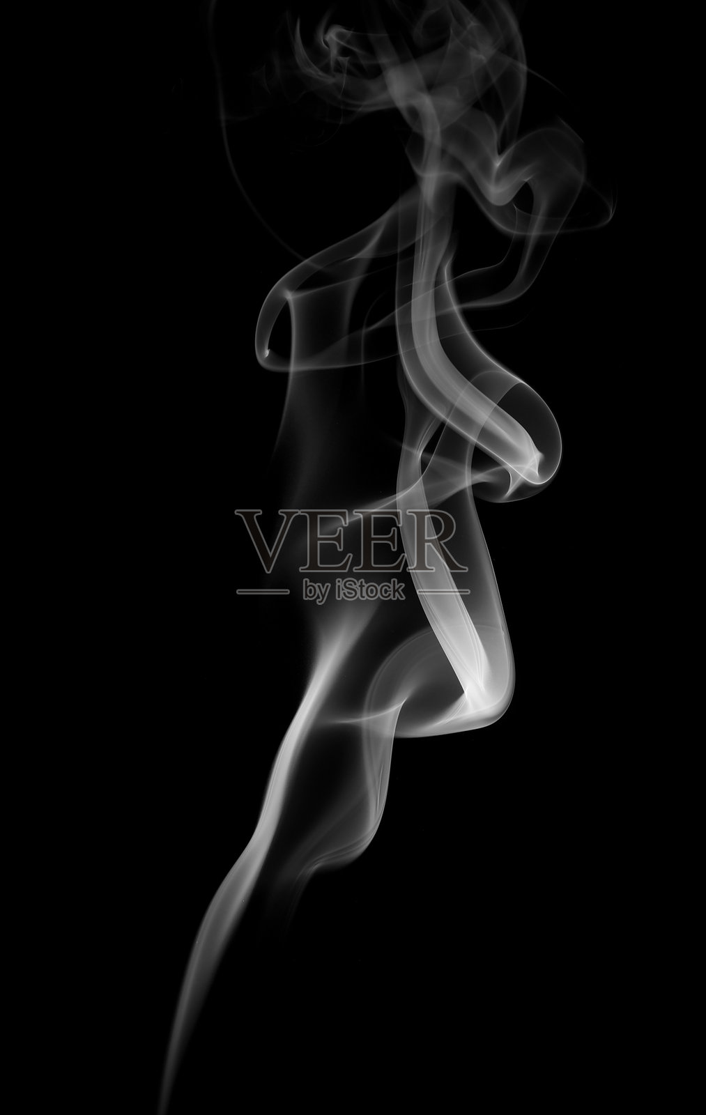 抽象的香烟雾 黑色背景照片摄影图片