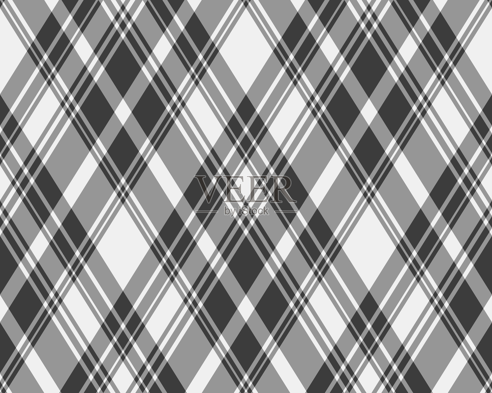 优雅的单色格子图案。经典的灰度苏格兰格设计。适用于纺织品、时尚或图形设计项目的多功能背景。插画图片素材