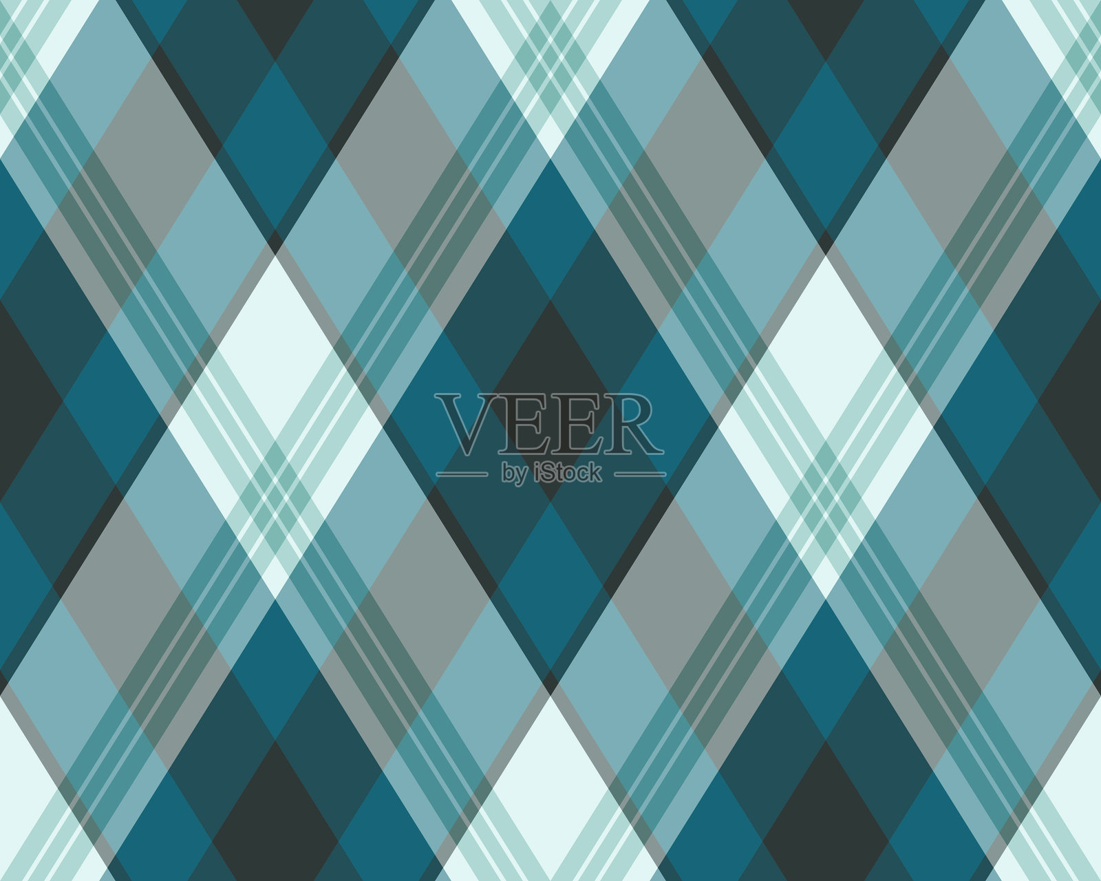 经典的无缝格子图案，采用冷色调的蓝色和灰色。非常适合用作背景、纺织品，或为您的设计项目增添一丝传统风格。插画图片素材