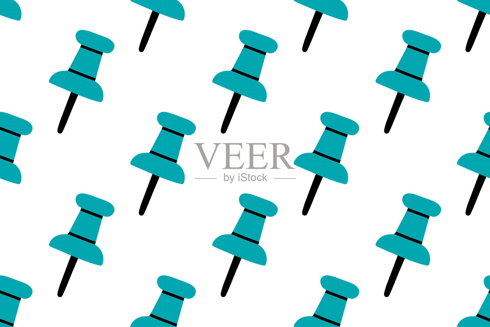 无缝矢量图案，带有图钉。非常适合公告板和办公室设计。插画图片素材