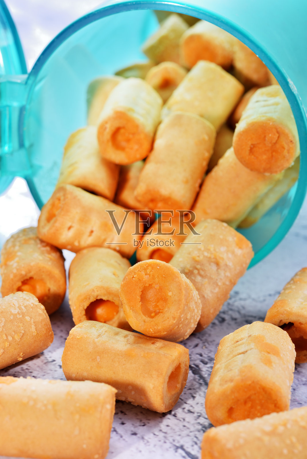 酥脆的饼干卷照片摄影图片