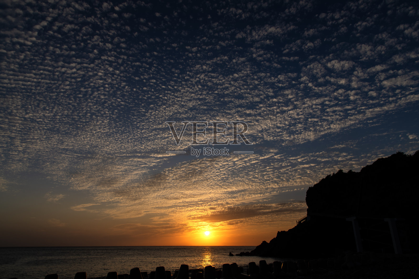 乌龙岛海上的日落照片摄影图片