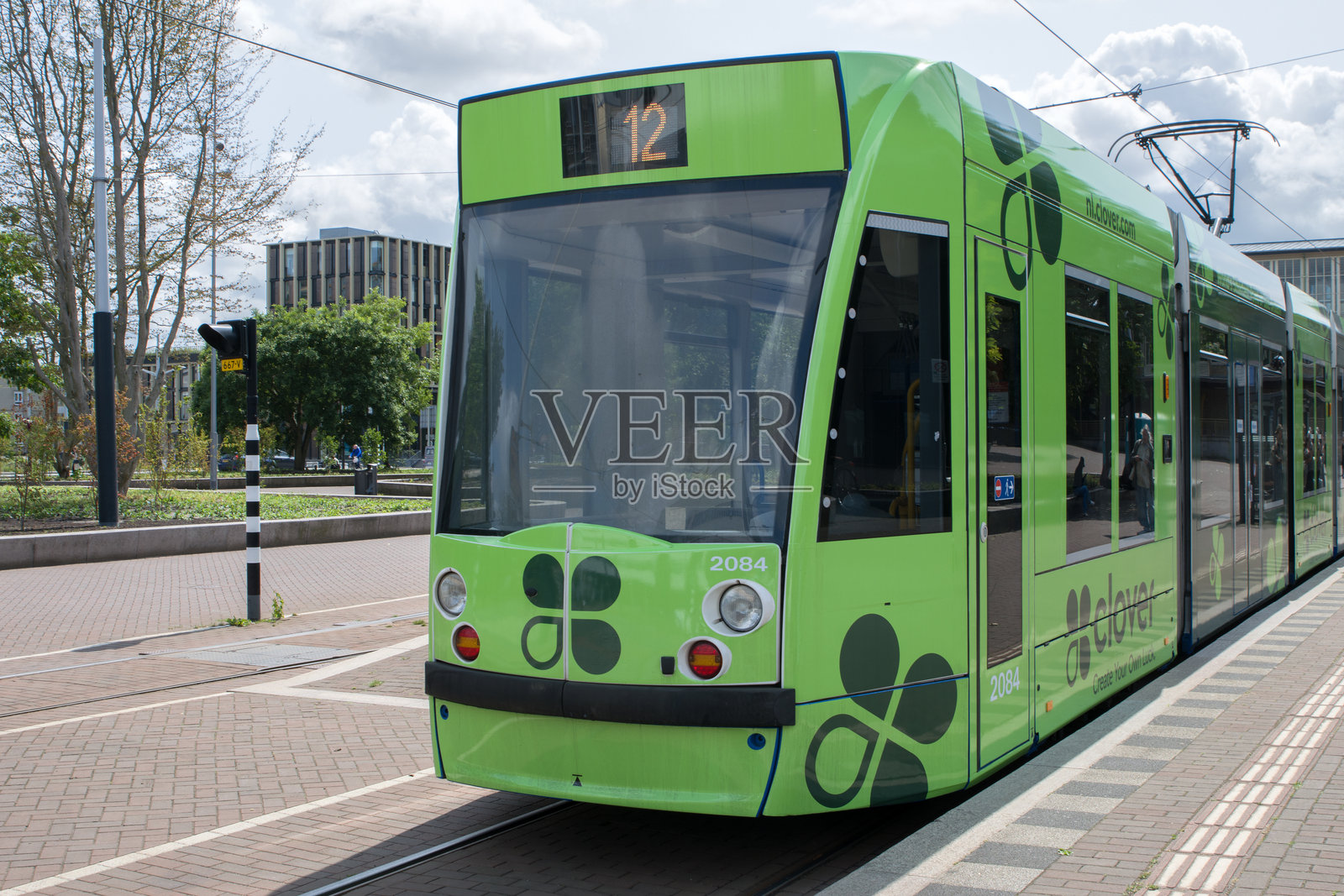 主题电车12号三叶草照片摄影图片