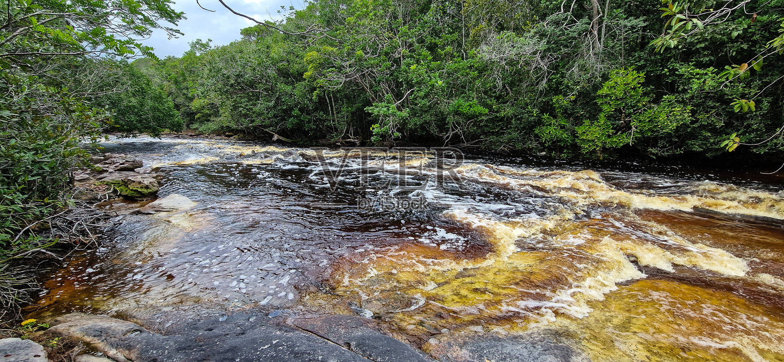 巴西亚马逊地区马瑙斯附近的总统菲格雷多的鹦鹉瀑布照片摄影图片