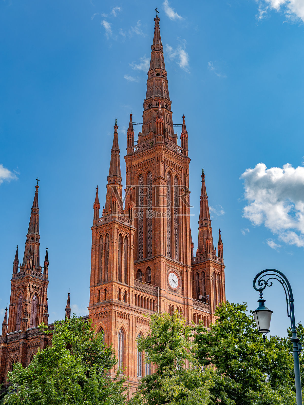 维斯巴登的市场教堂照片摄影图片