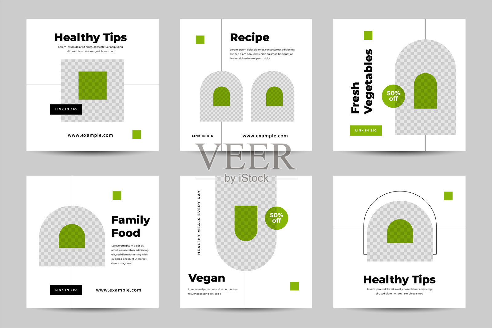 健康食品社交媒体帖子设计模板插画图片素材