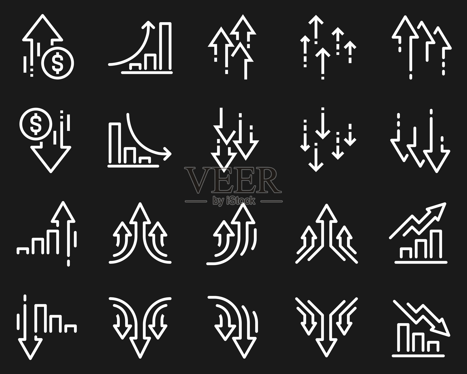 线条增加和减少图标插画图片素材