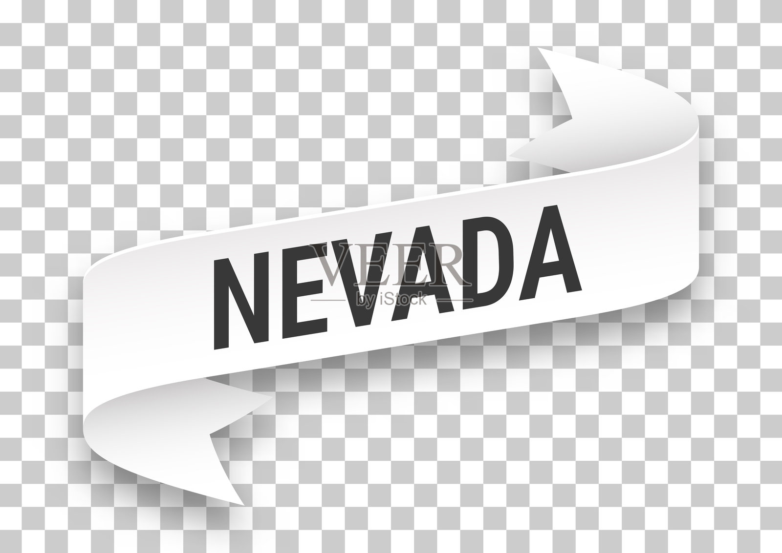 内华达州 - 透明背景上的3D横幅插画图片素材
