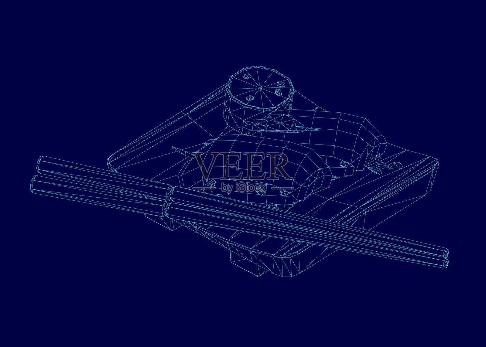 寿司的线框图插画图片素材