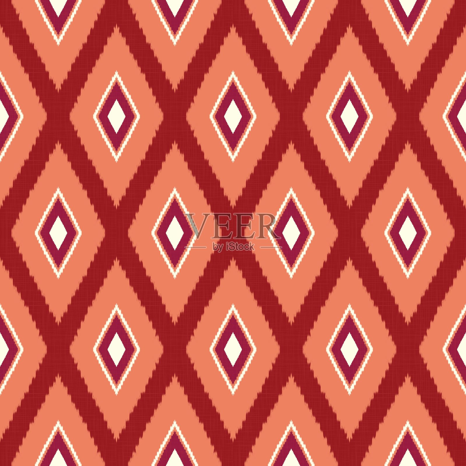 伊卡特菱形几何图案插画图片素材