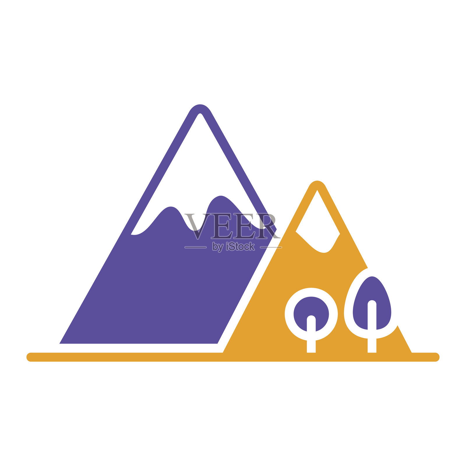 山脚下的树矢量图标插画图片素材