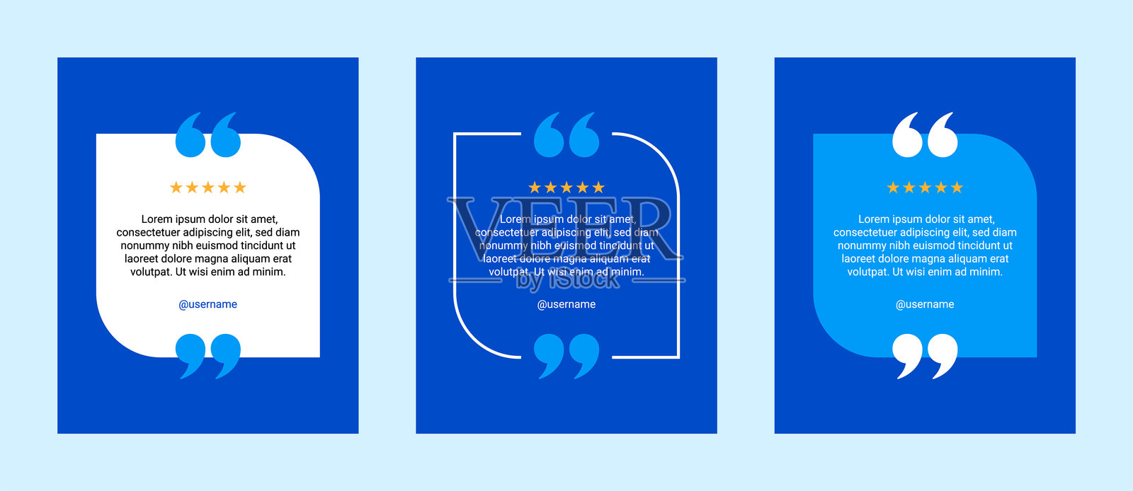 客户评价或客户反馈的报价框模板套件。插画图片素材