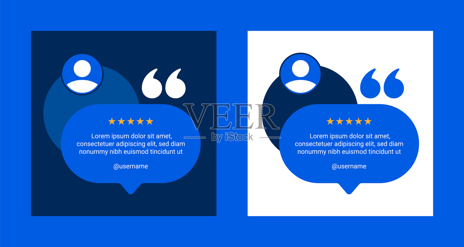 客户评价或客户反馈的对话框引用模板。插画图片素材