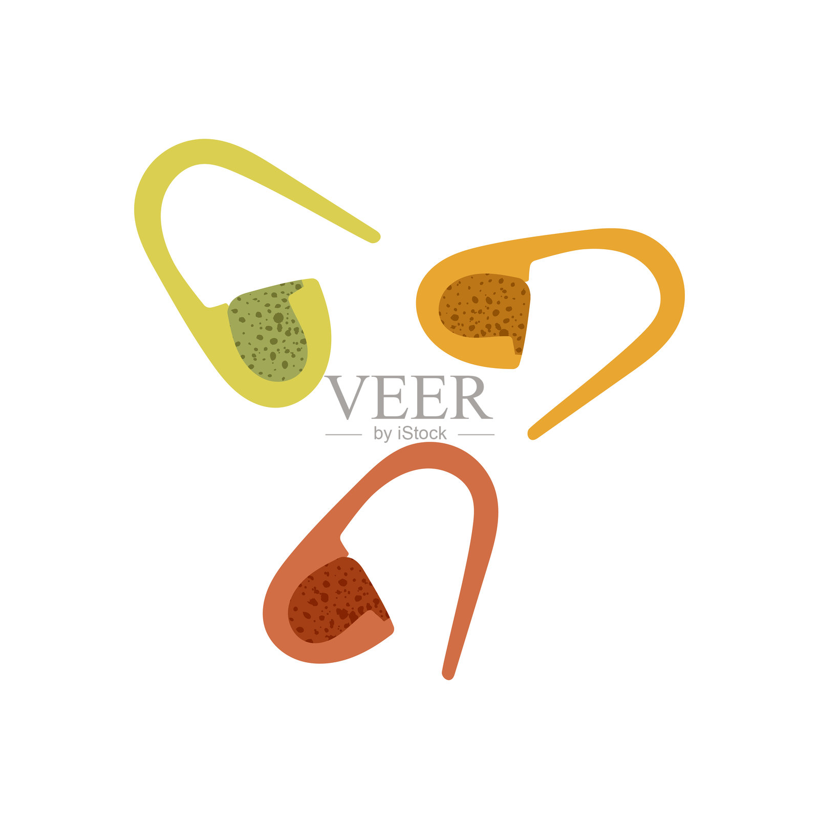 针织标记。手工项目的针织和钩针配件。平面矢量插图，背景为白色。插画图片素材