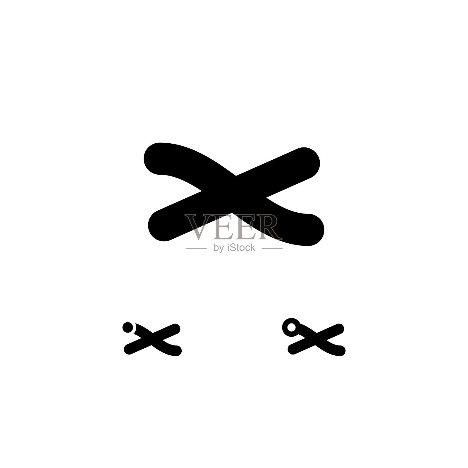 字母集X，数字字体网络字母表插画图片素材