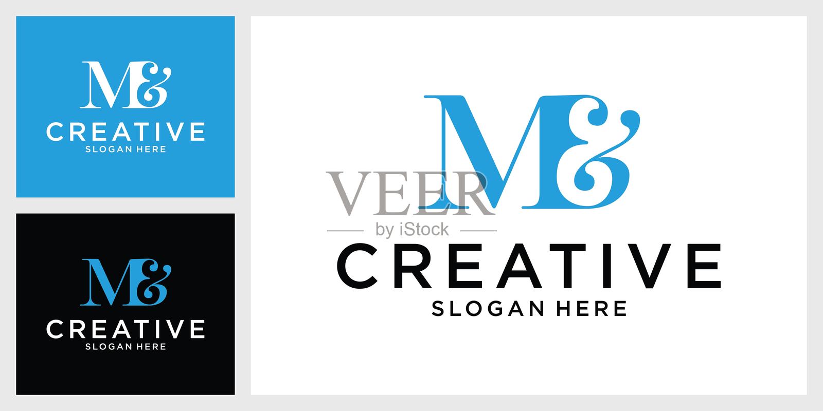 ME或EM字母首字母标志设计矢量图插画图片素材