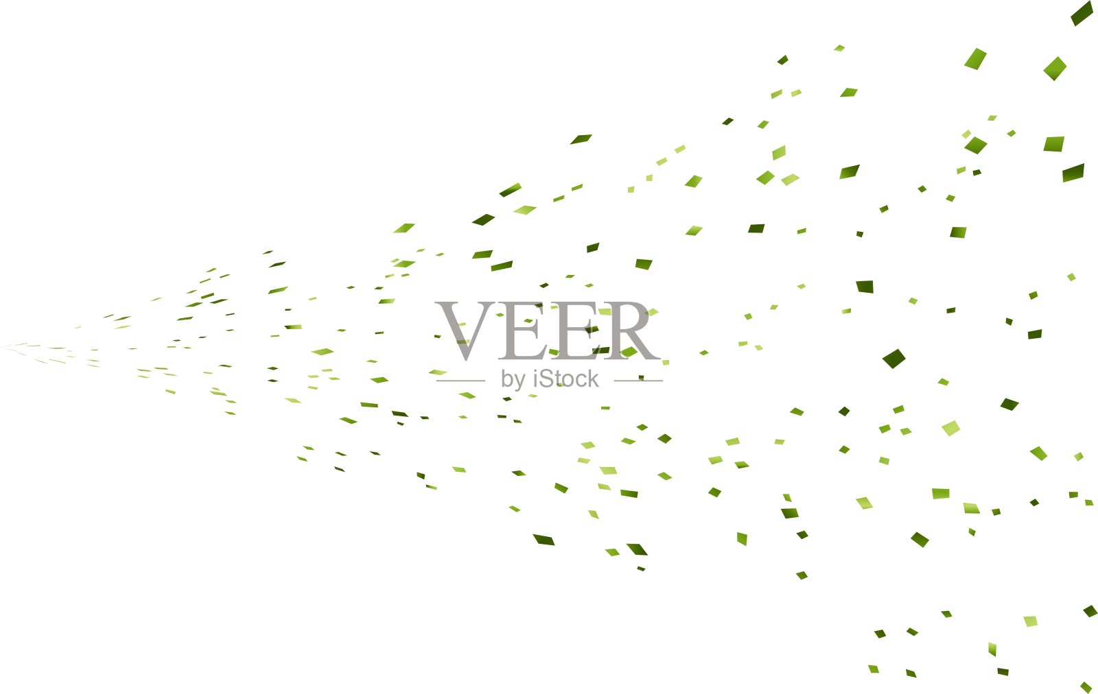 五彩纸屑，4个黄绿色，6个横向010插画图片素材