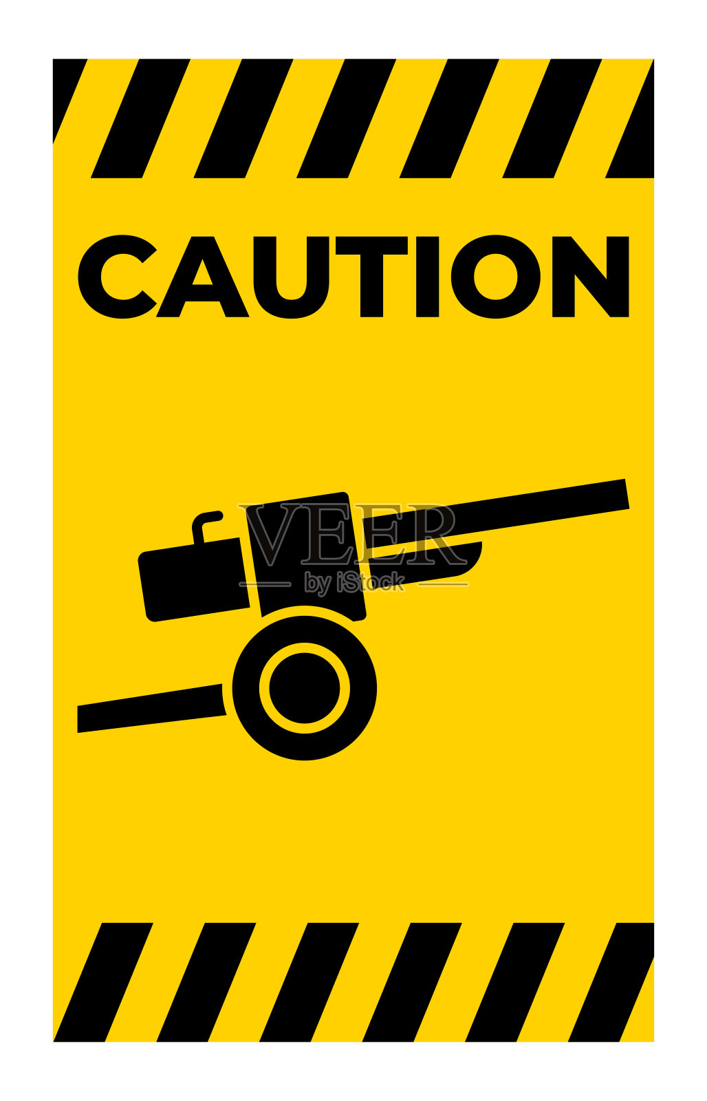 带有警告符号和鲜艳黄色背景的警告标志插画图片素材