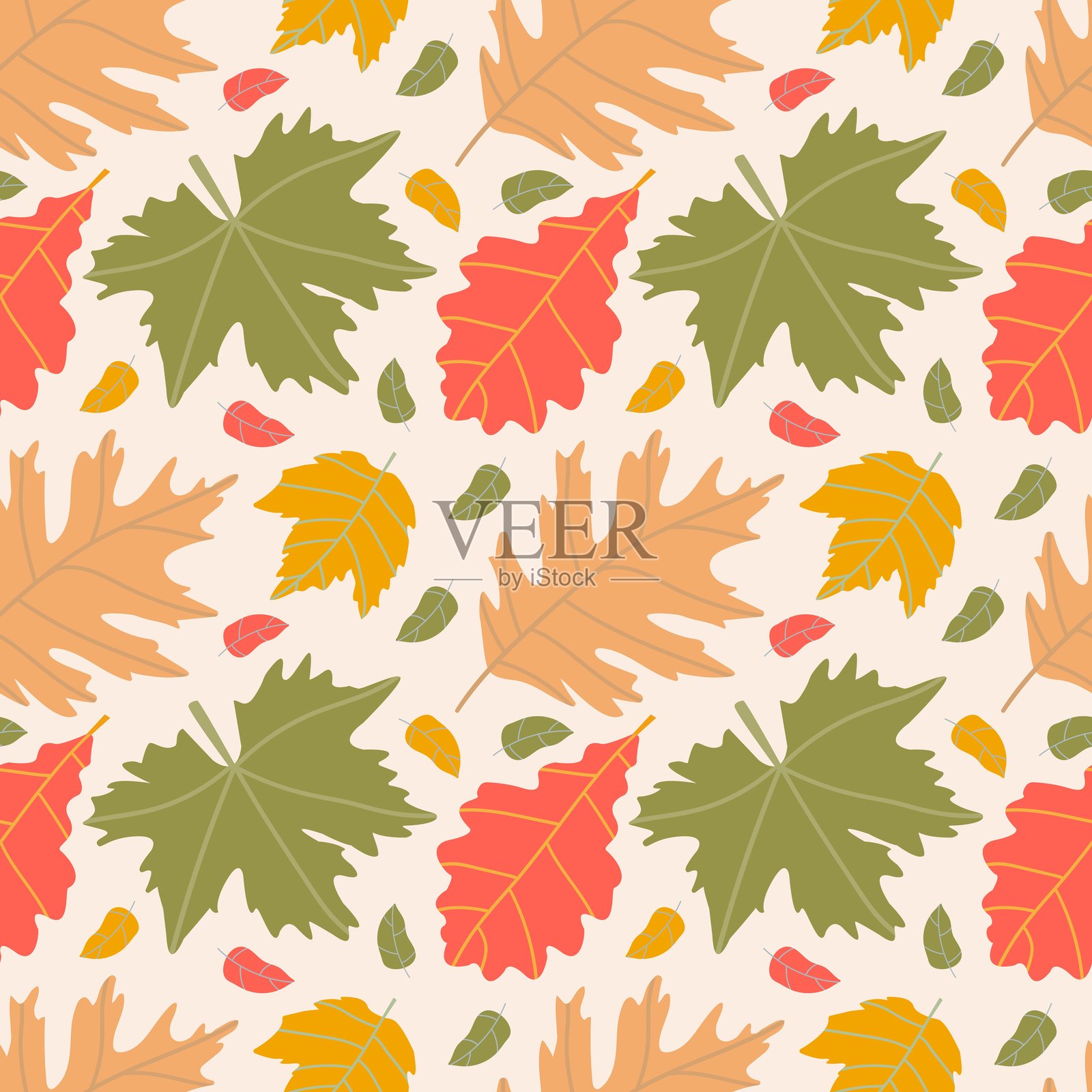 秋叶图案插画图片素材