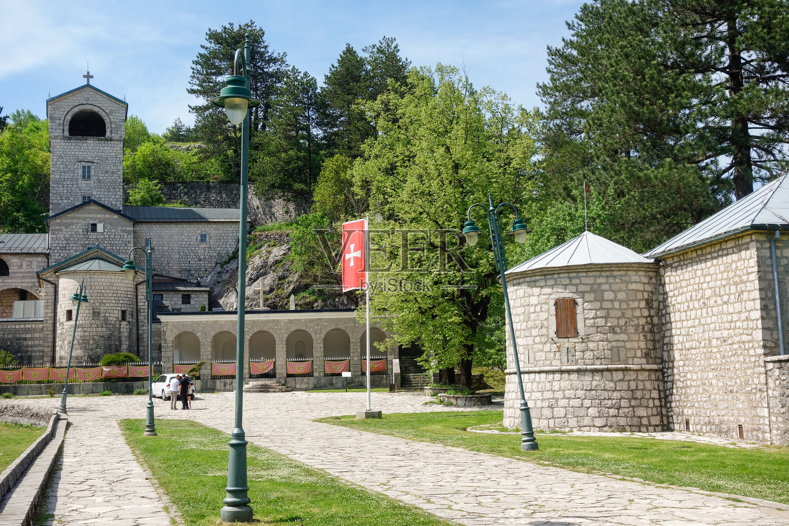 黑山的切蒂涅:古老的切蒂涅修道院。照片摄影图片