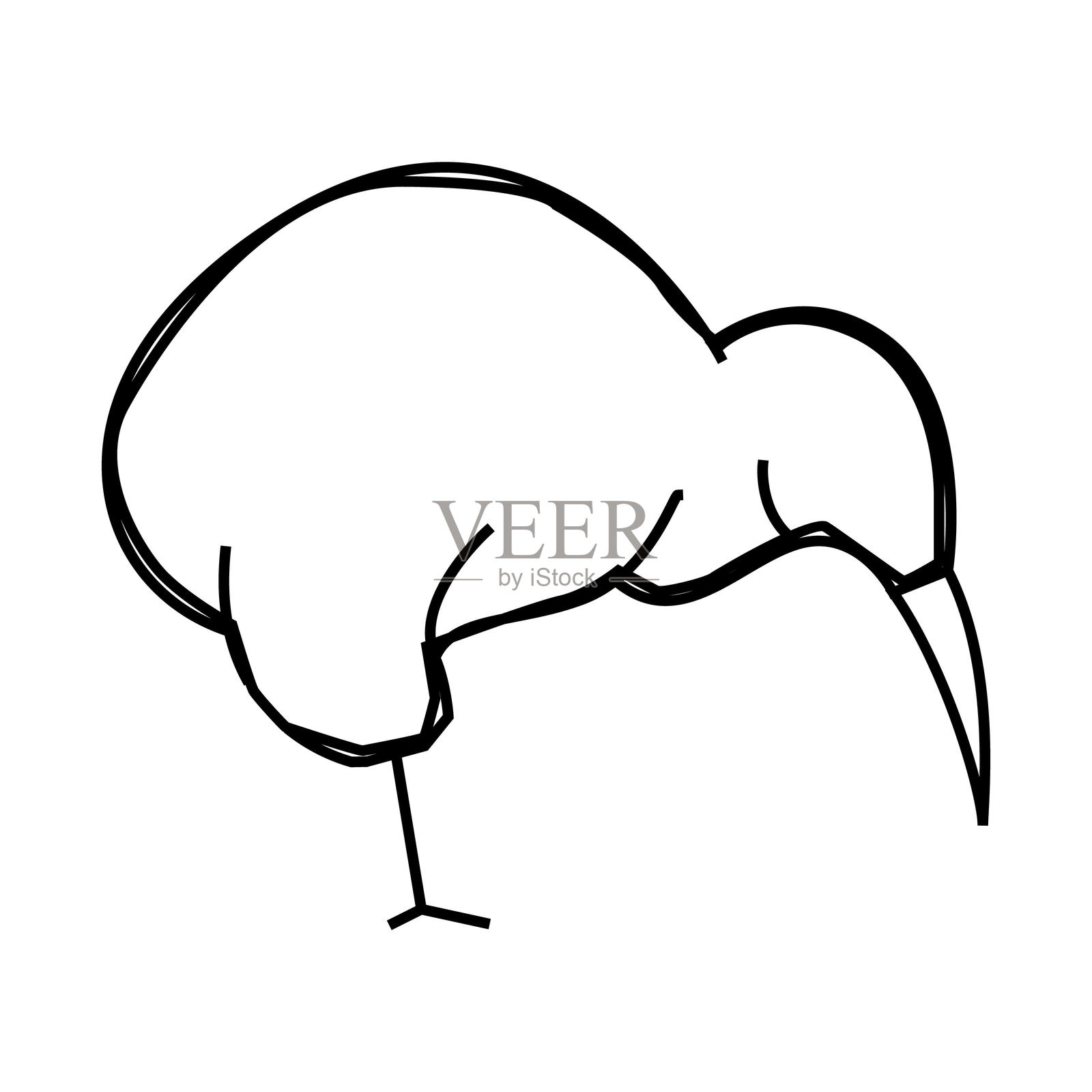 巨嘴鸟线图标矢量插图插画图片素材