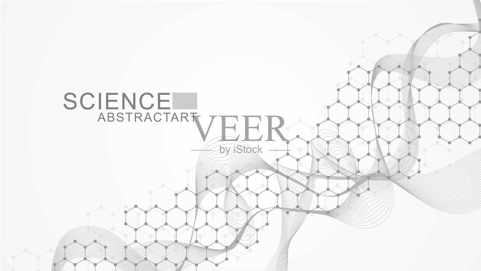 医疗保健抽象背景，带有线条、点和六边形。医疗创新横幅模板概念。插图。插画图片素材