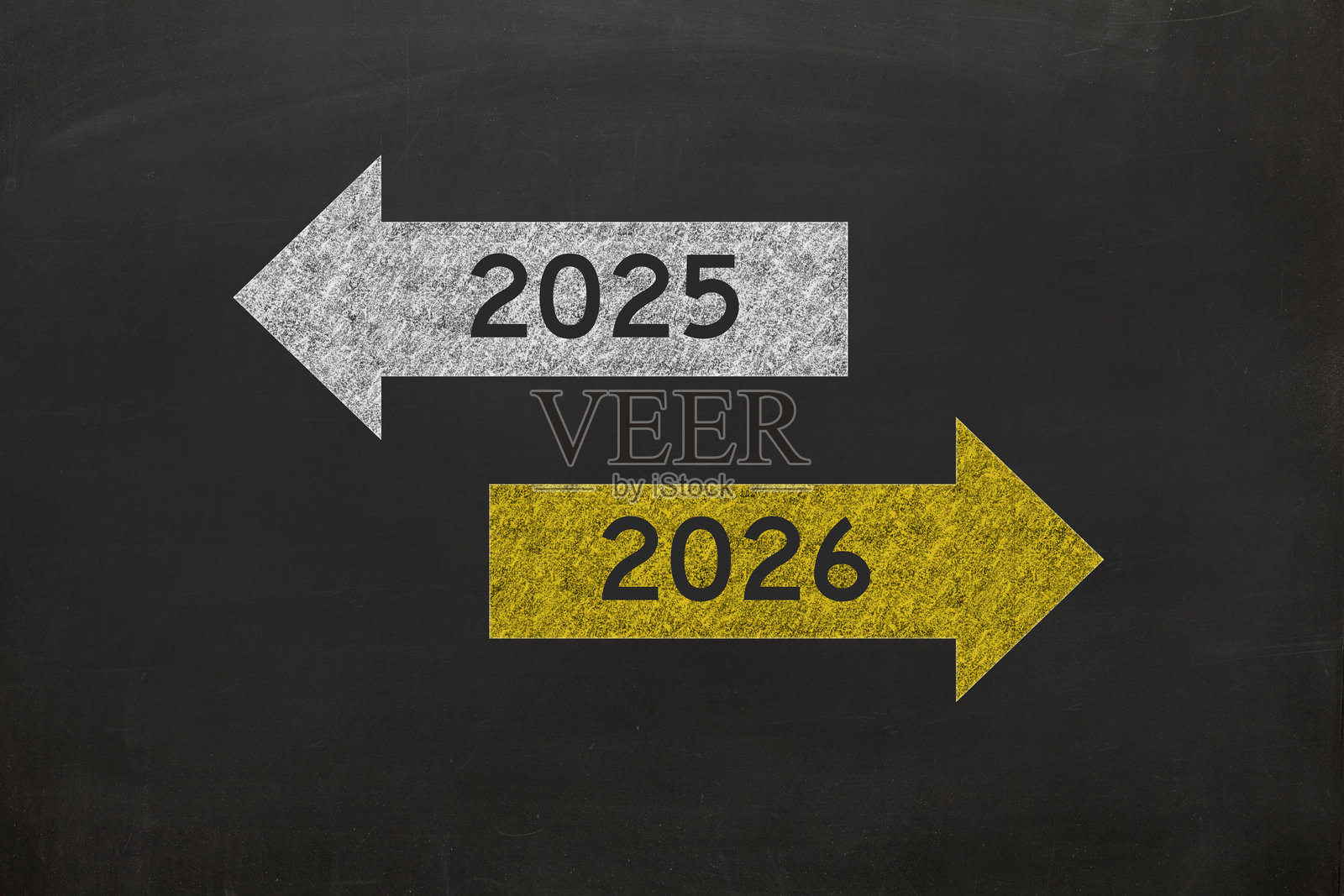 2026年新年选择方向黑板画照片摄影图片