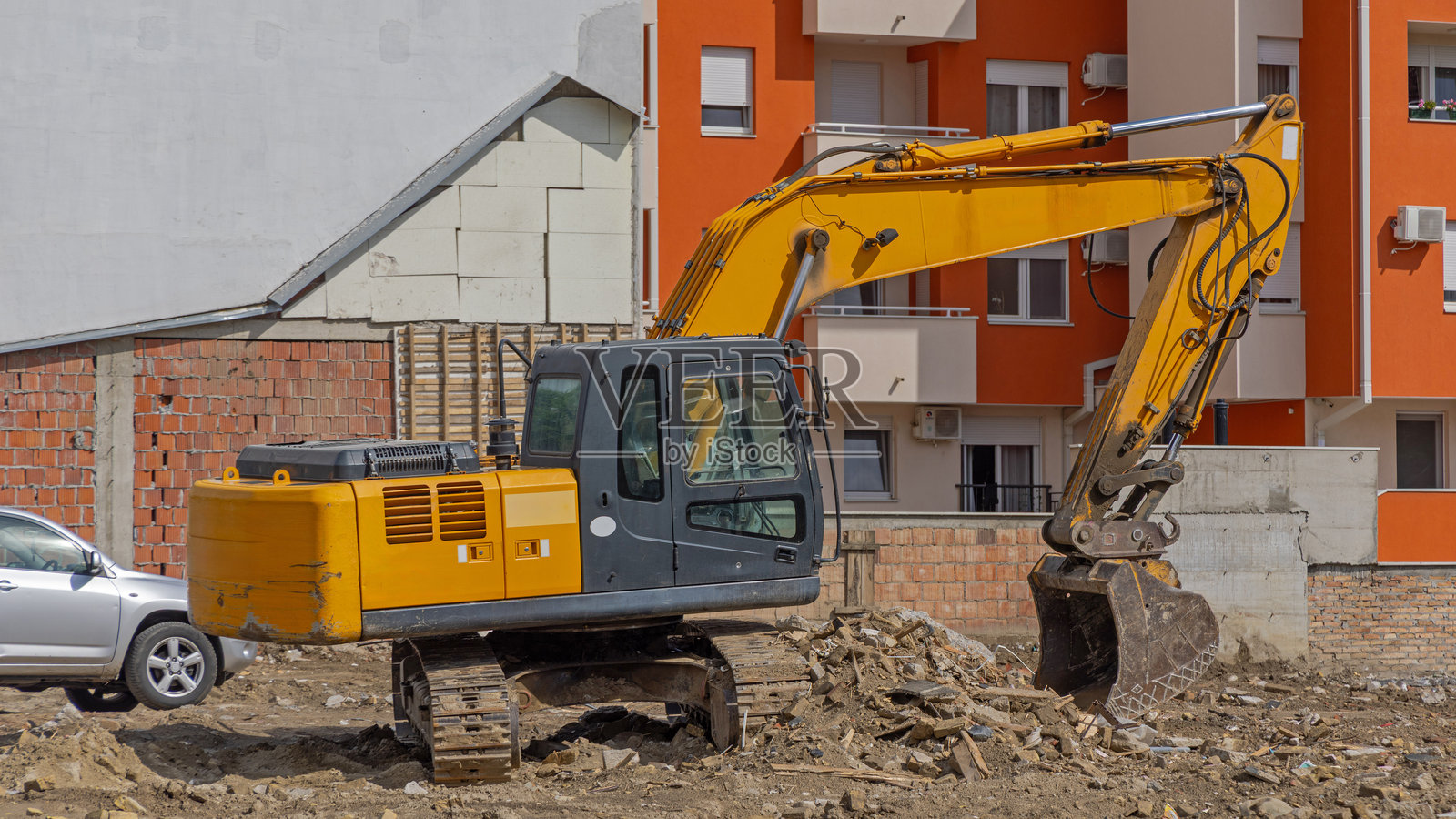履带式液压挖掘机照片摄影图片