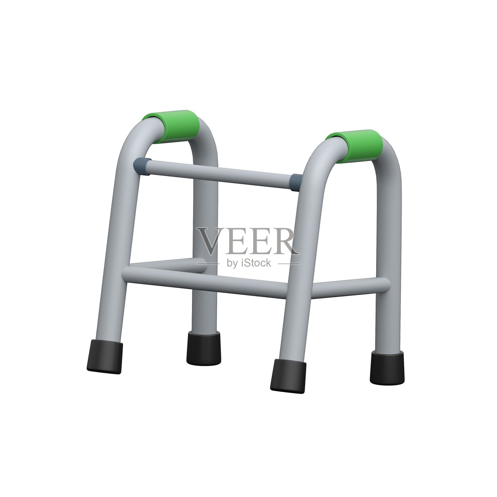 老年人或受伤者的移动辅助3D模型助行器。照片摄影图片