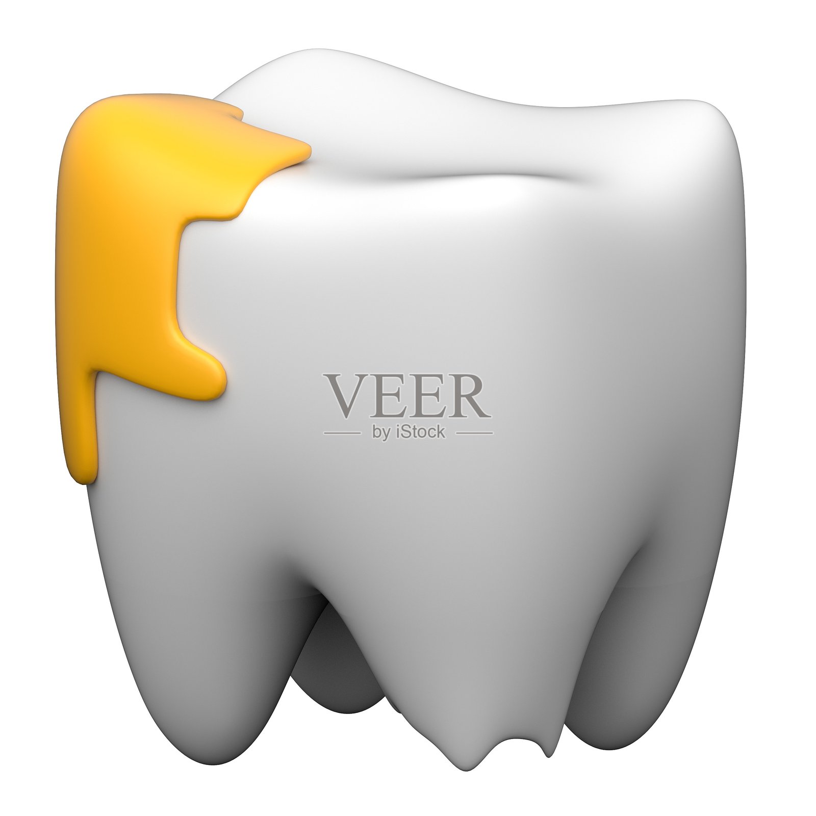 现代设计风格的牙齿蛀牙3D插图照片摄影图片